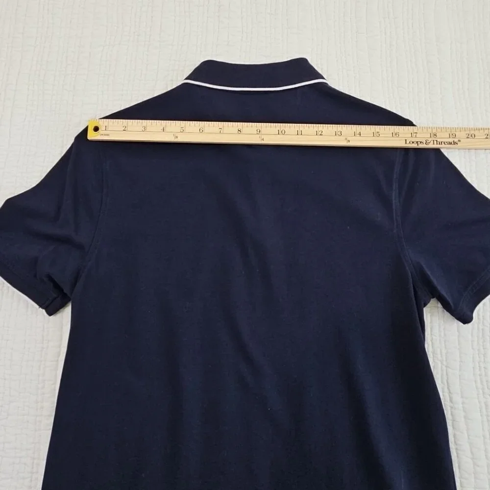 Banana Republic Performance Pique Polo Golf Shirt Navy Blue‎ Men’s Medium EUC LN